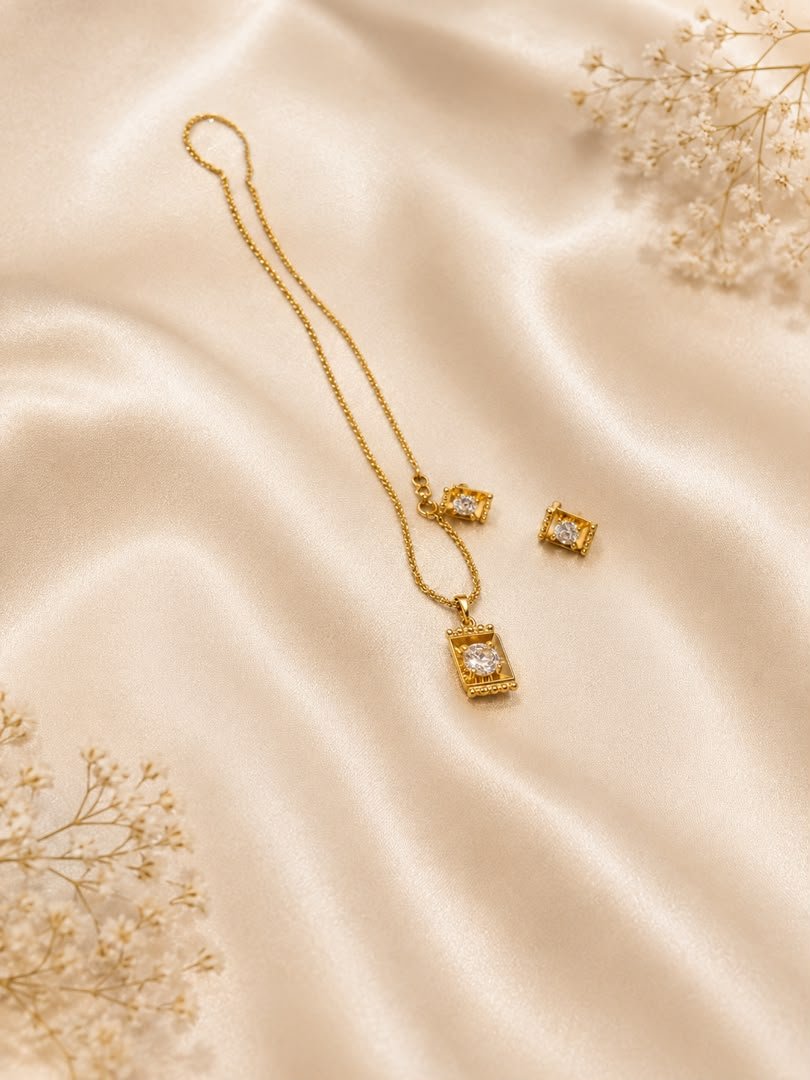 Crystal Frame Jewelry Set
